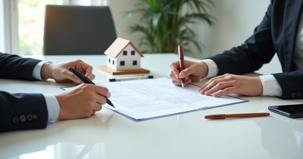 Assinatura de acordo para encerramento de contrato imobiliário 