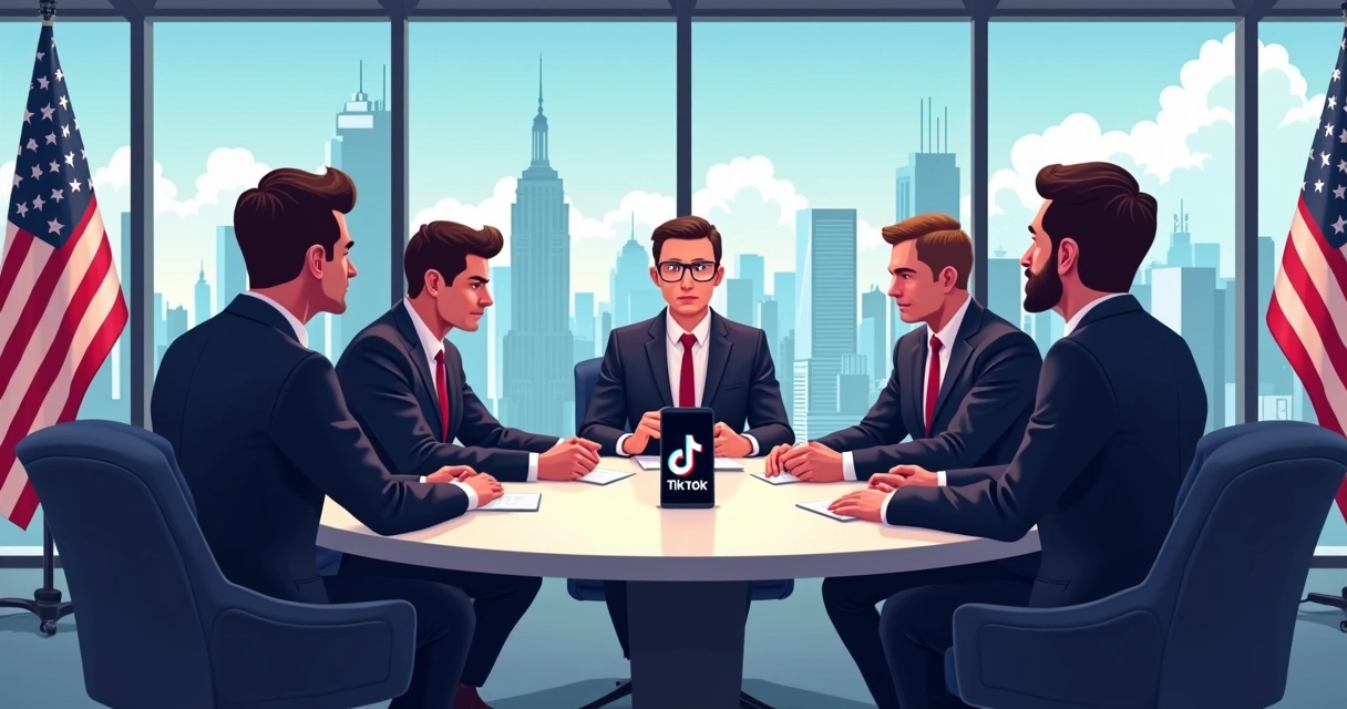 Homens de negócios americanos fechando contrato sobre aplicativo de celular 