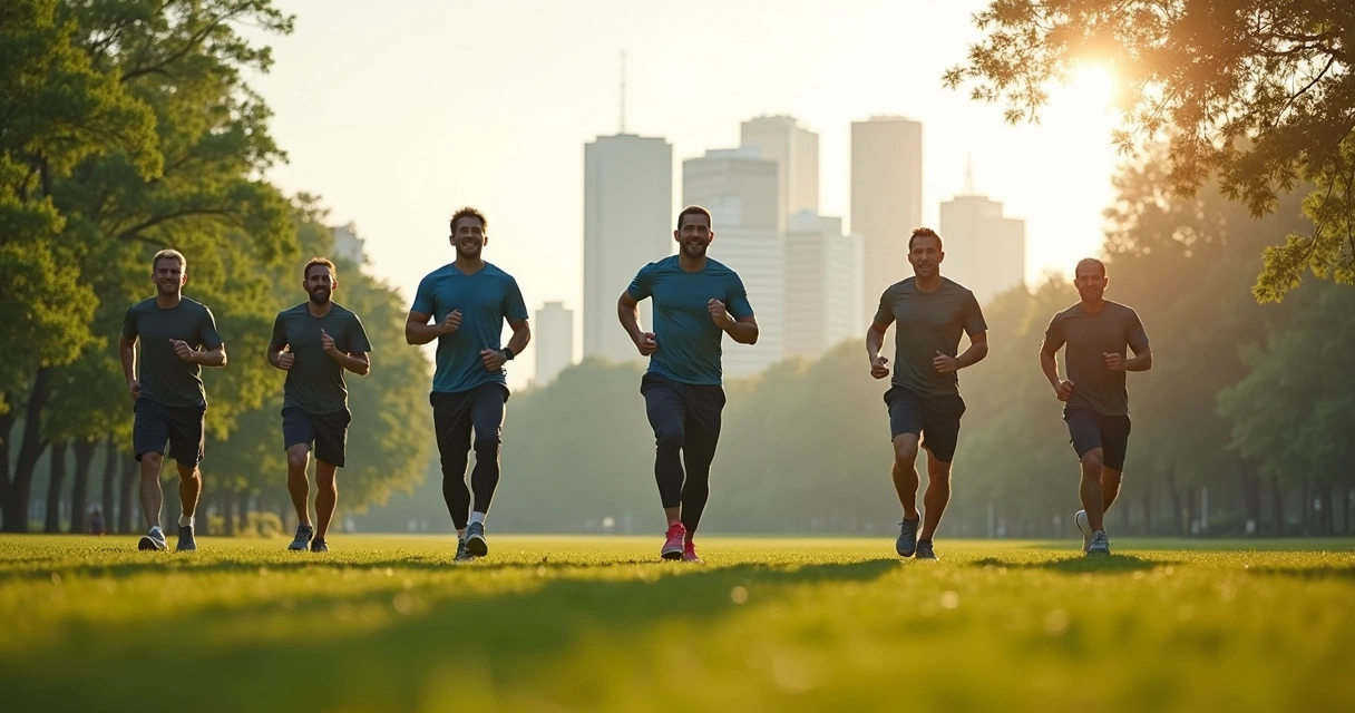 Hombre adulto ejercitándose en parque 