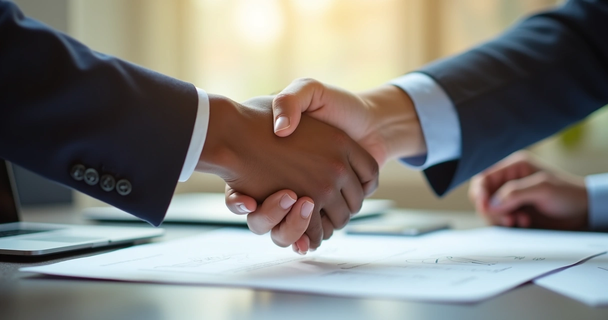 Apretón de manos entre personas de distintas culturas 