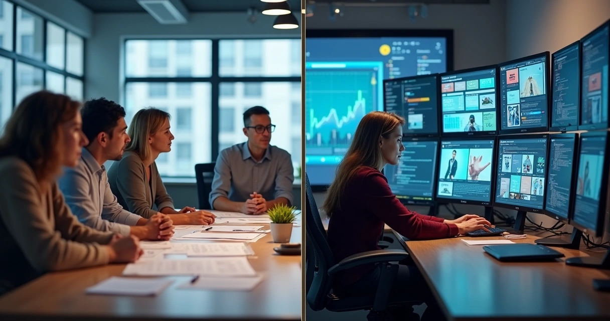 Comparison of old and new ad creative workflows