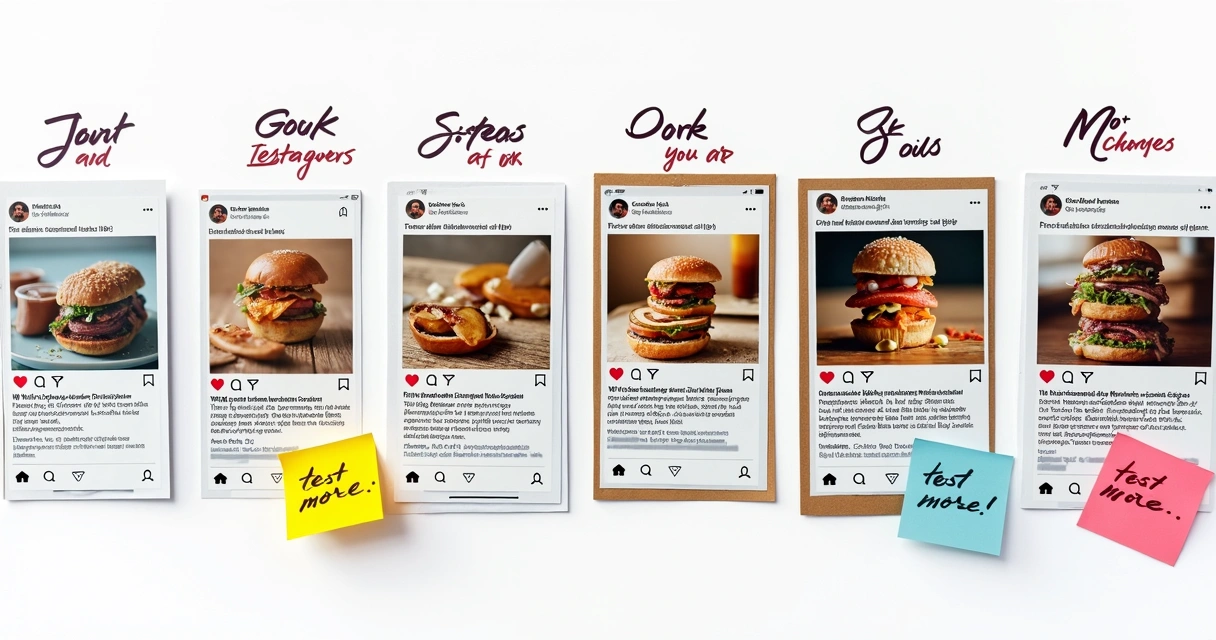 Collage of different ad variations for same product