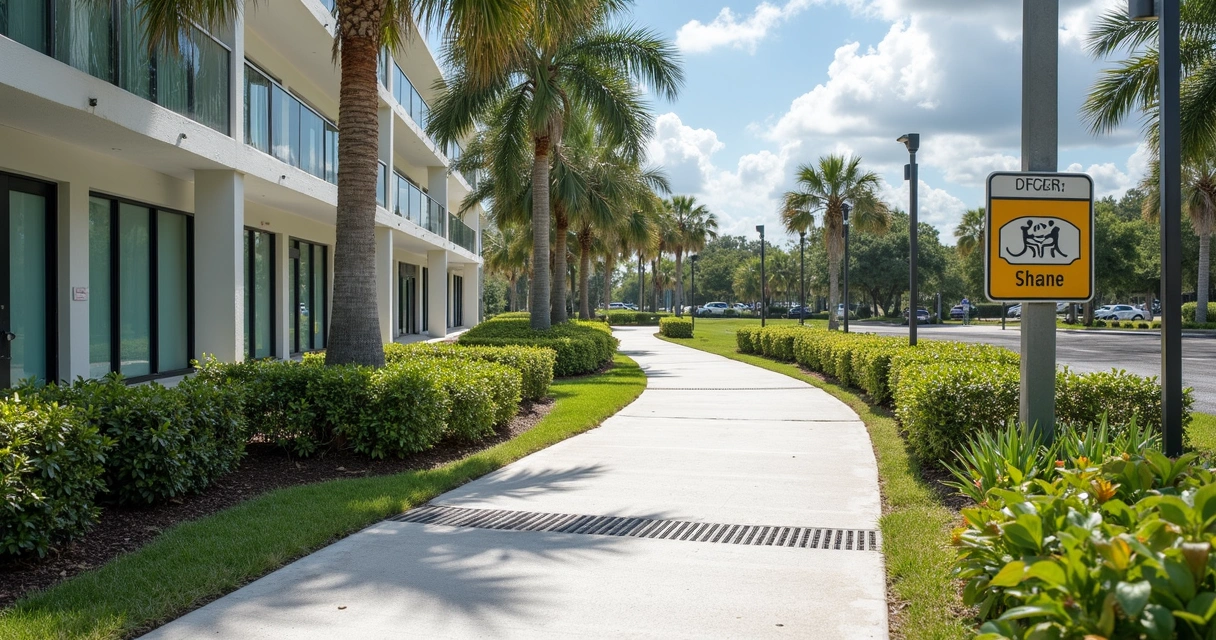 Accessible walkway with drainage features in Florida 