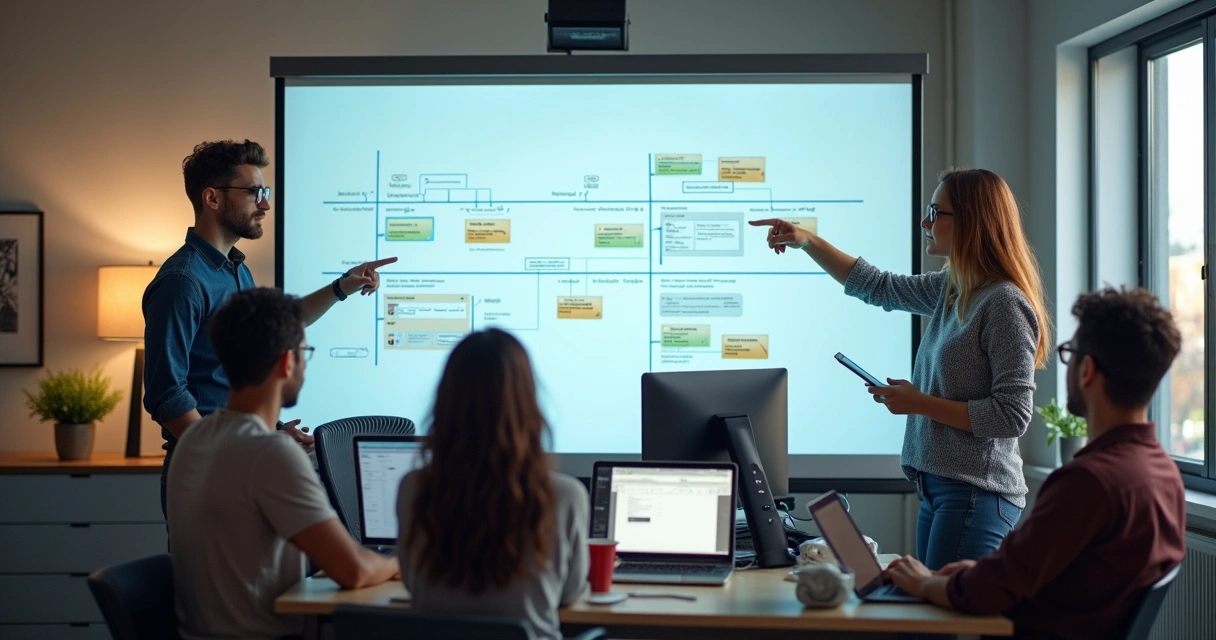 Equipe se adaptando a mudanças tecnológicas no trabalho 