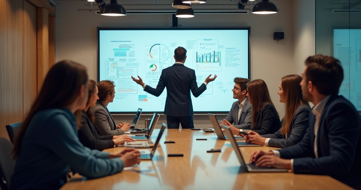 Líder adaptando estrategia en reunión de equipo 