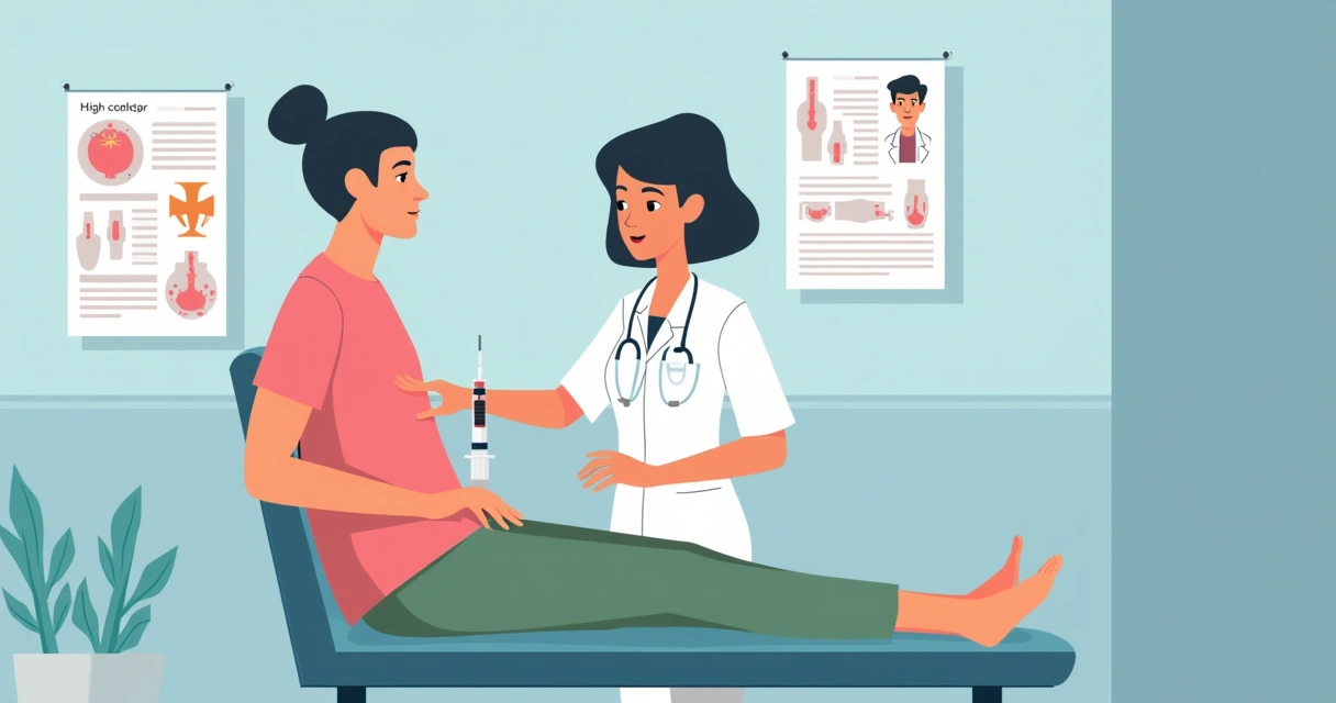Aplicação de terapias antirretrovirais injetáveis na prática clínica 2 Profissional de enfermagem aplicando antirretroviral injetável no glúteo de paciente, ambiente de clínica, expressão de confiança