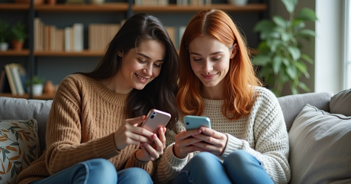 Couple synchronizing smartphone reminders together