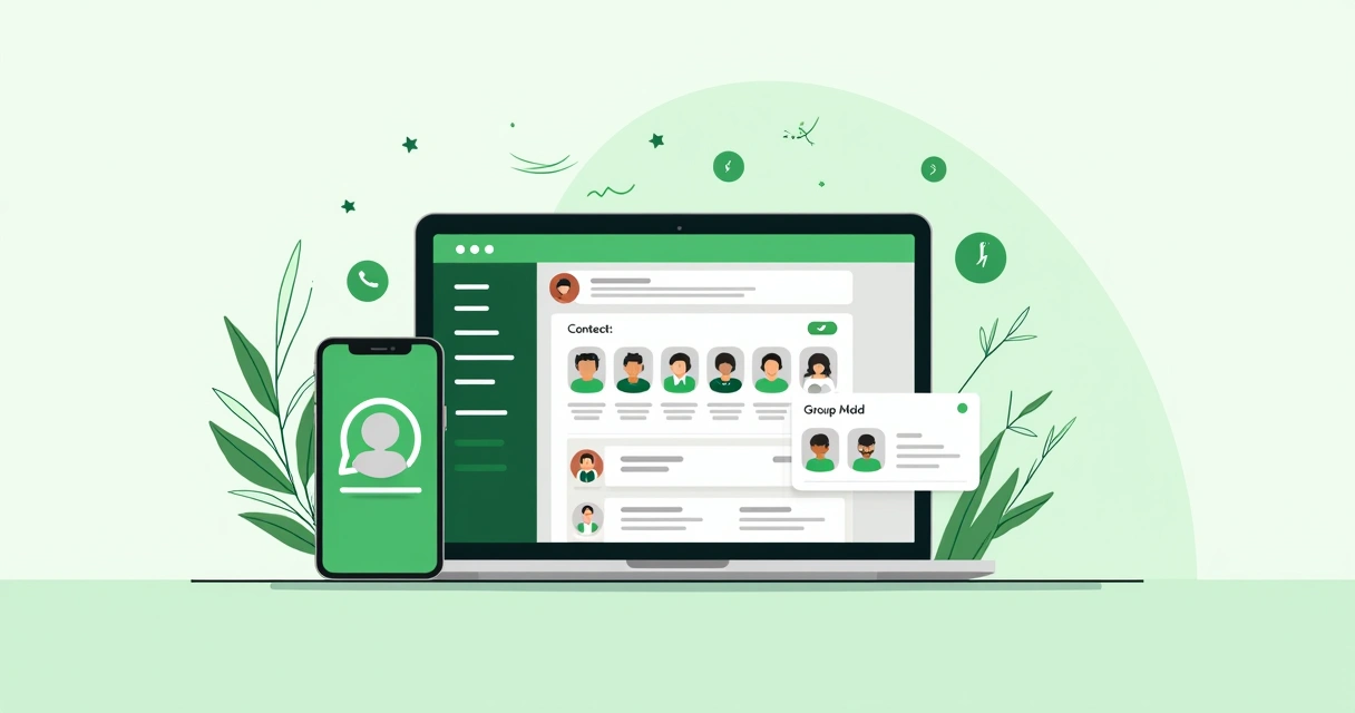 Tela de usuário adicionando membros em grupo do WhatsApp 