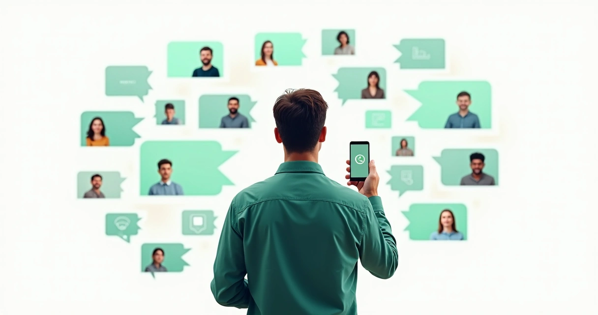 Administrador de grupo do WhatsApp organizando participantes