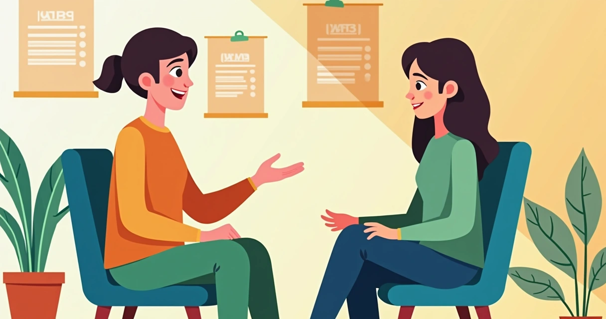 Terapeuta conversa com adolescente autista e família em sessão de terapia 