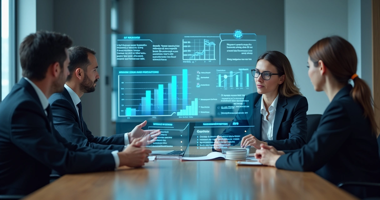 Advogado participando de reunião com apoio de IA jurídica digital 