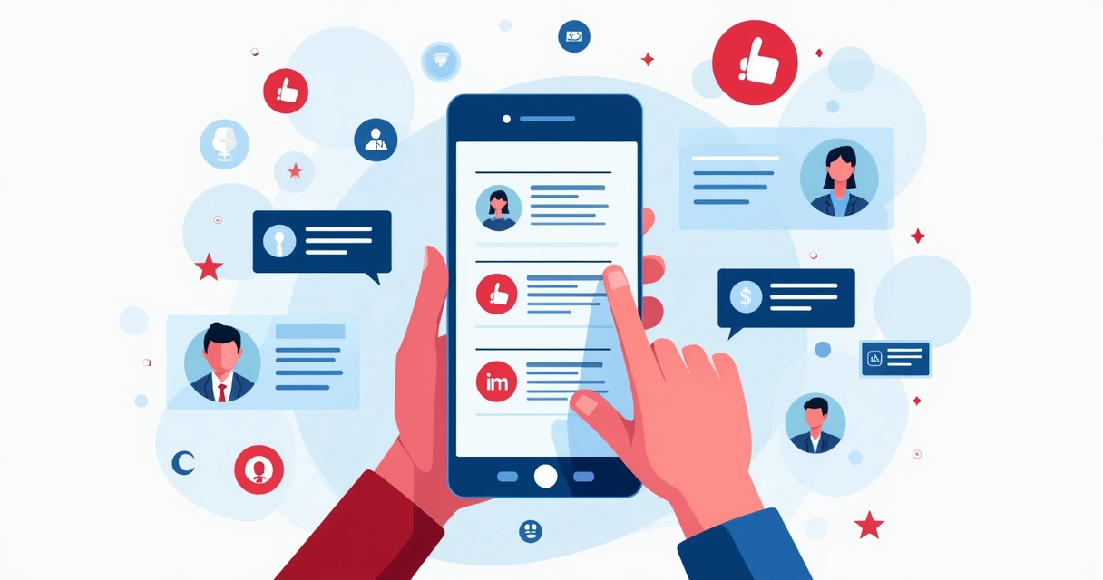 Campanha digital de advocacy em redes sociais com posts, likes e mensagens aparecendo