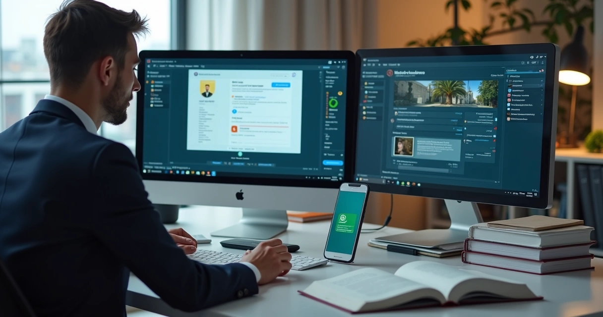 Advogado usando tecnologia para criar petição 