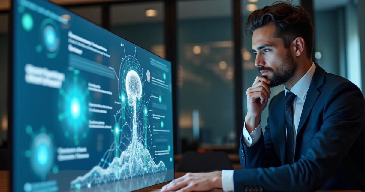Advogado analisando sugestões de IA em tela virtual
