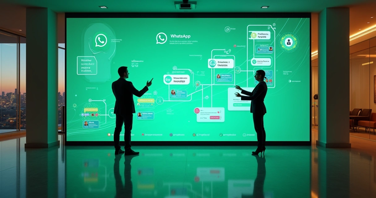 Advogados analisando qualificação de leads via IA no WhatsApp em painel vertical interativo 