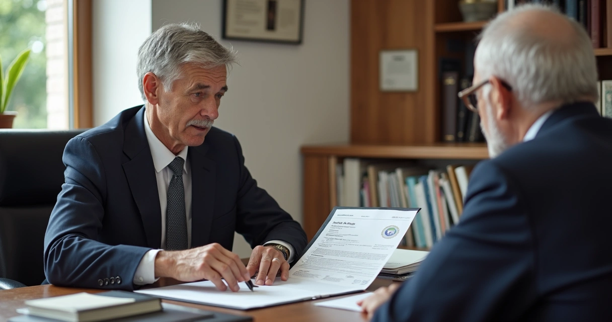 Advogado orientando segurado sobre benefício do INSS 