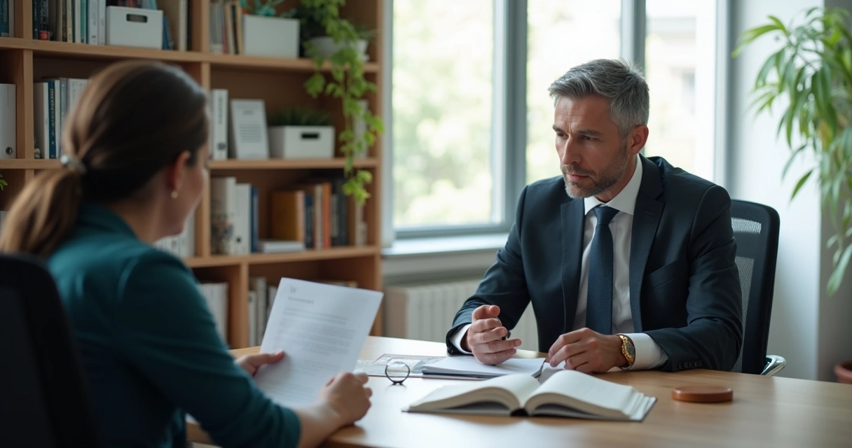 Advogado explicando direitos de paciente em hospital 