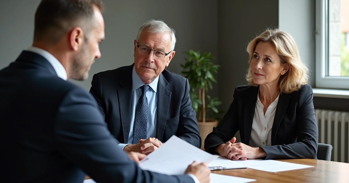 Advogado orientando beneficiário de seguro 