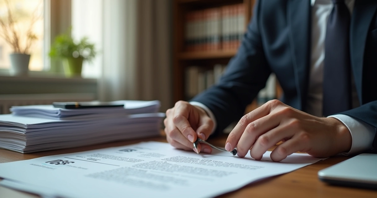 Advogado analisando documentos para revisão do BPC 