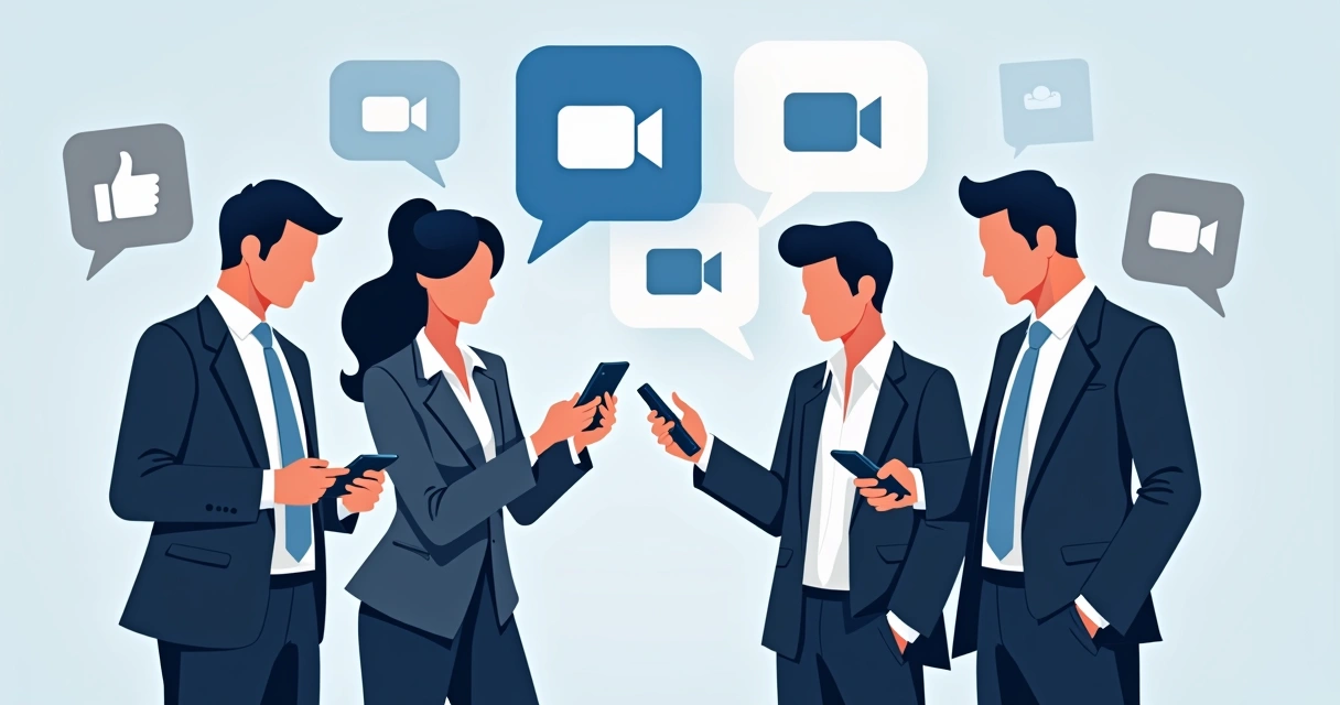 Advogados interagindo em redes sociais pelo smartphone 