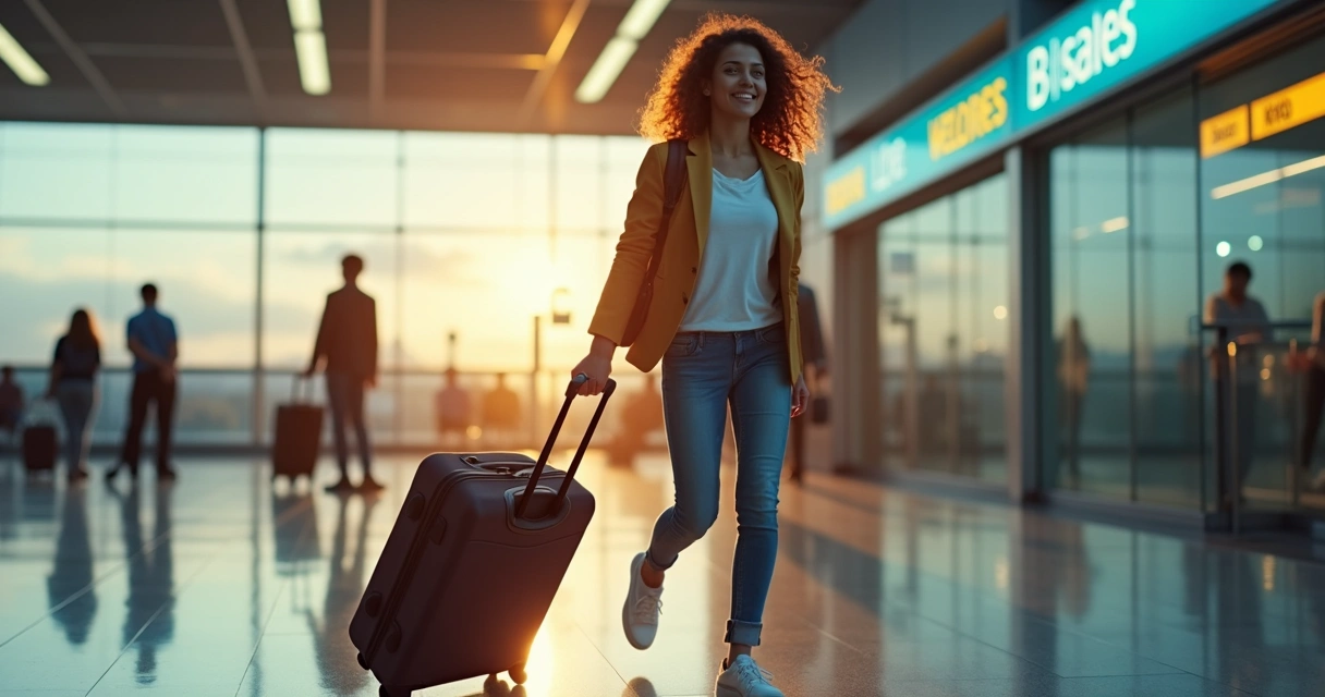 Estudante brasileiro chegando ao aeroporto na Austrália