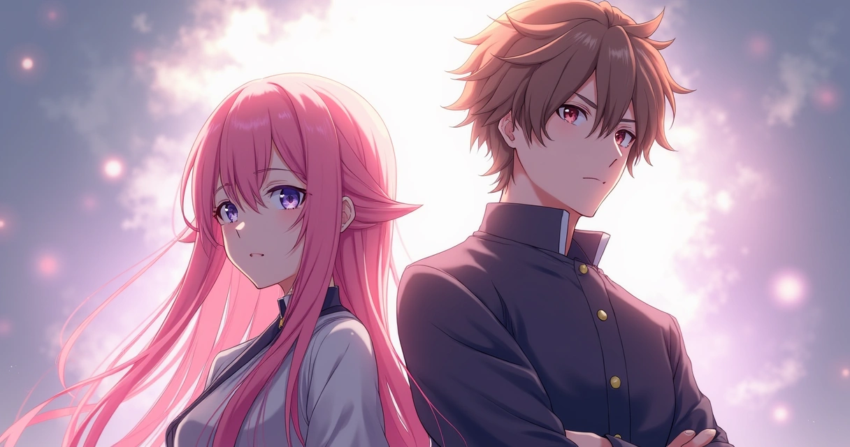 Ageha Yoshina e Sakurako Amamiya lado a lado em estilo anime