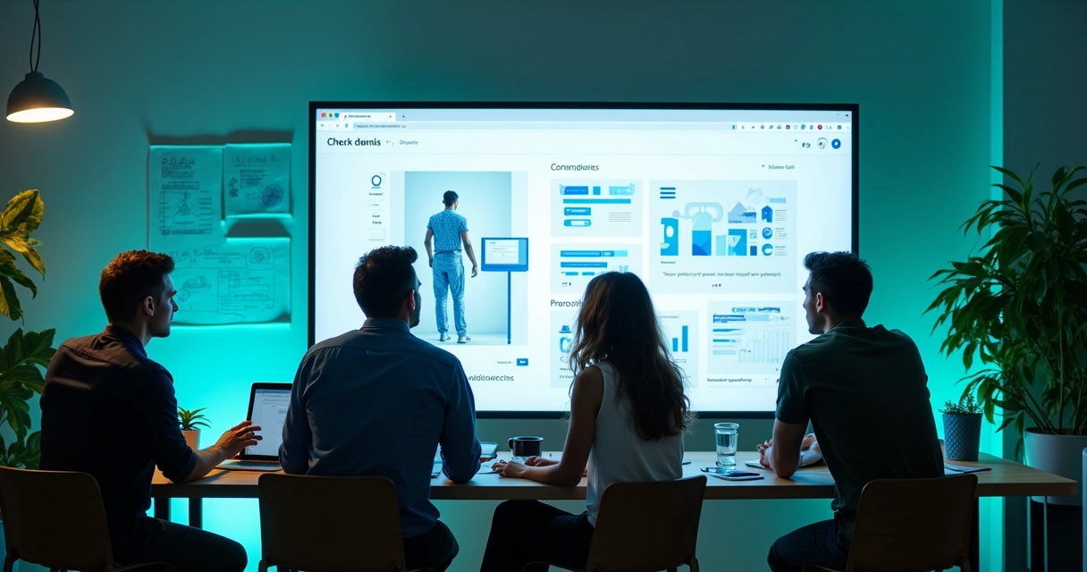 Equipe da agência projetando site específico para um segmento de mercado 