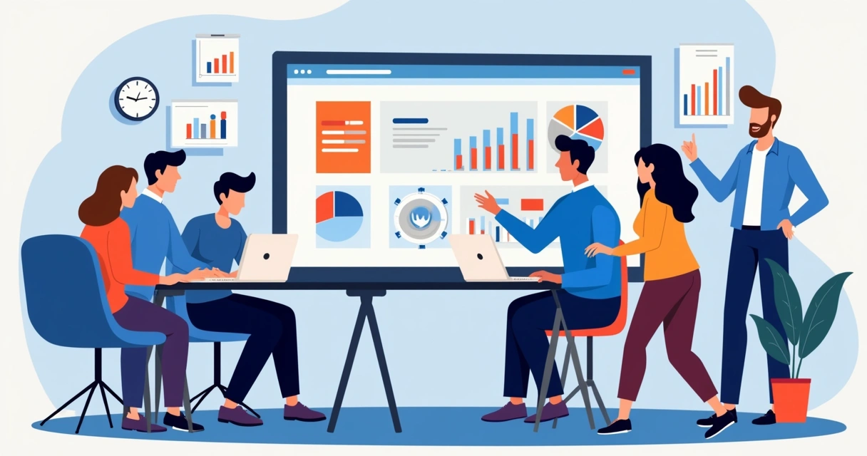 Equipe de agência digital colaborando na criação de landing pages 