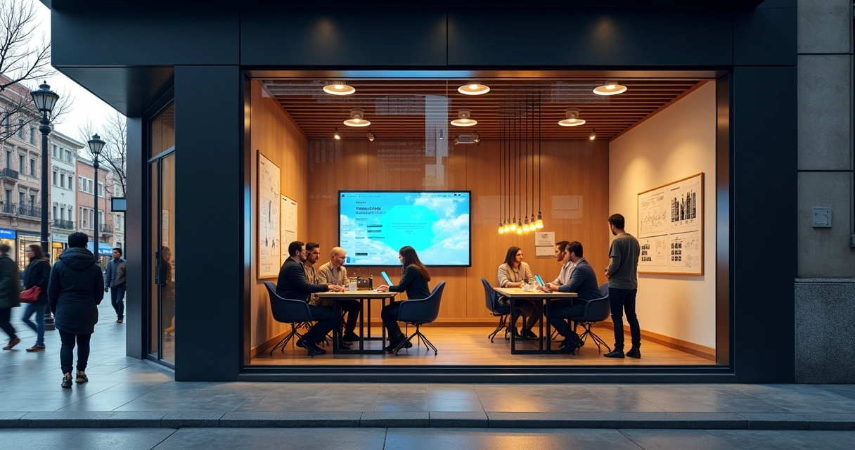 Fachada de uma agência de marketing digital no centro de Francisco Morato 