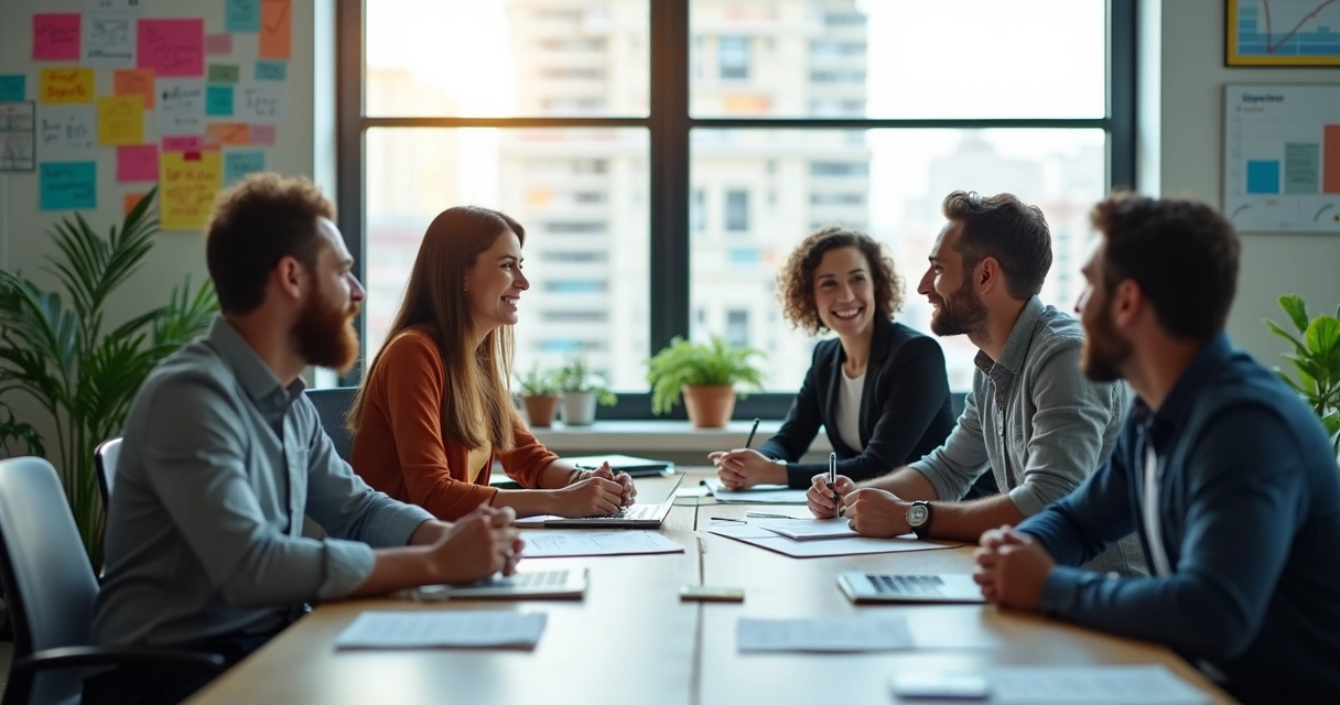 Equipe de marketing em reunião colaborativa em Itabuna 