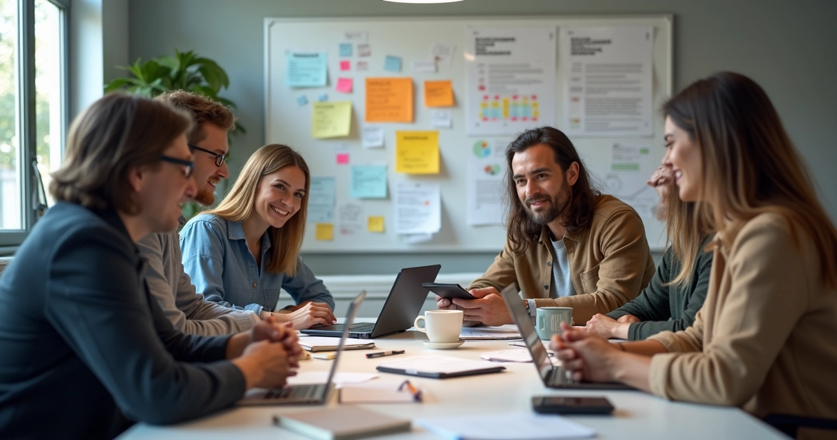 Equipe de marketing reunida em uma agência de Jequié 