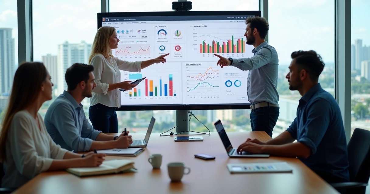 Equipe de marketing em reunião estratégica em escritório moderno em Betim 