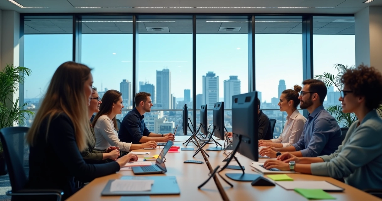 Equipe trabalhando em agência de marketing digital em Brasília 