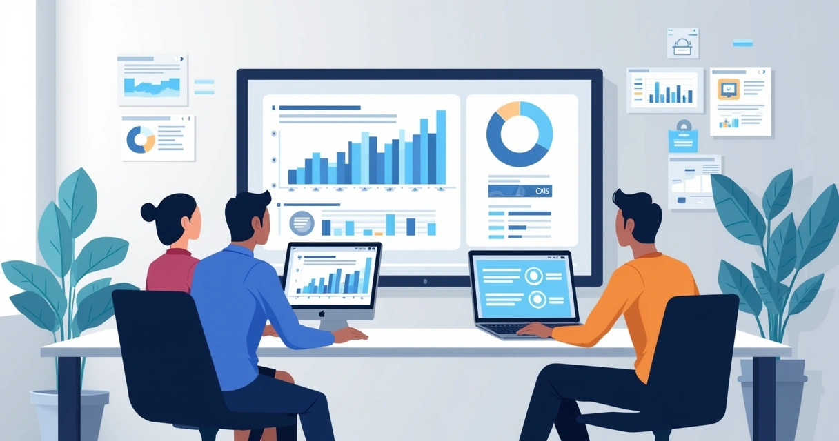 Agency team reviewing a backup dashboard on multiple screens 
