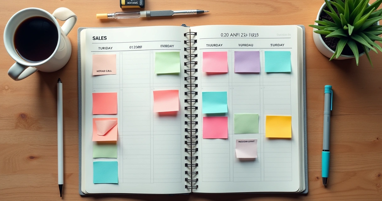 Agenda semanal simples de vendas para BPO 