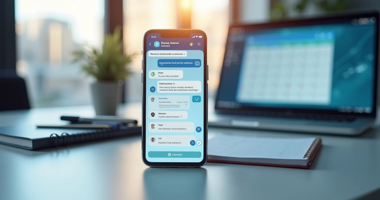 Chat screen with time slot options and automatic appointment confirmation