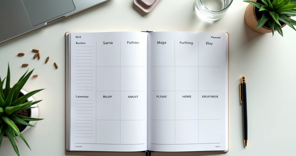 Agenda de trabalho com horários de pausa marcados