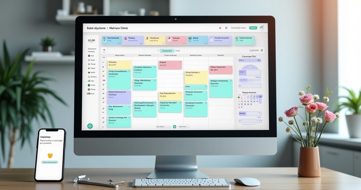 Tela de agenda virtual de consultório odontológico 