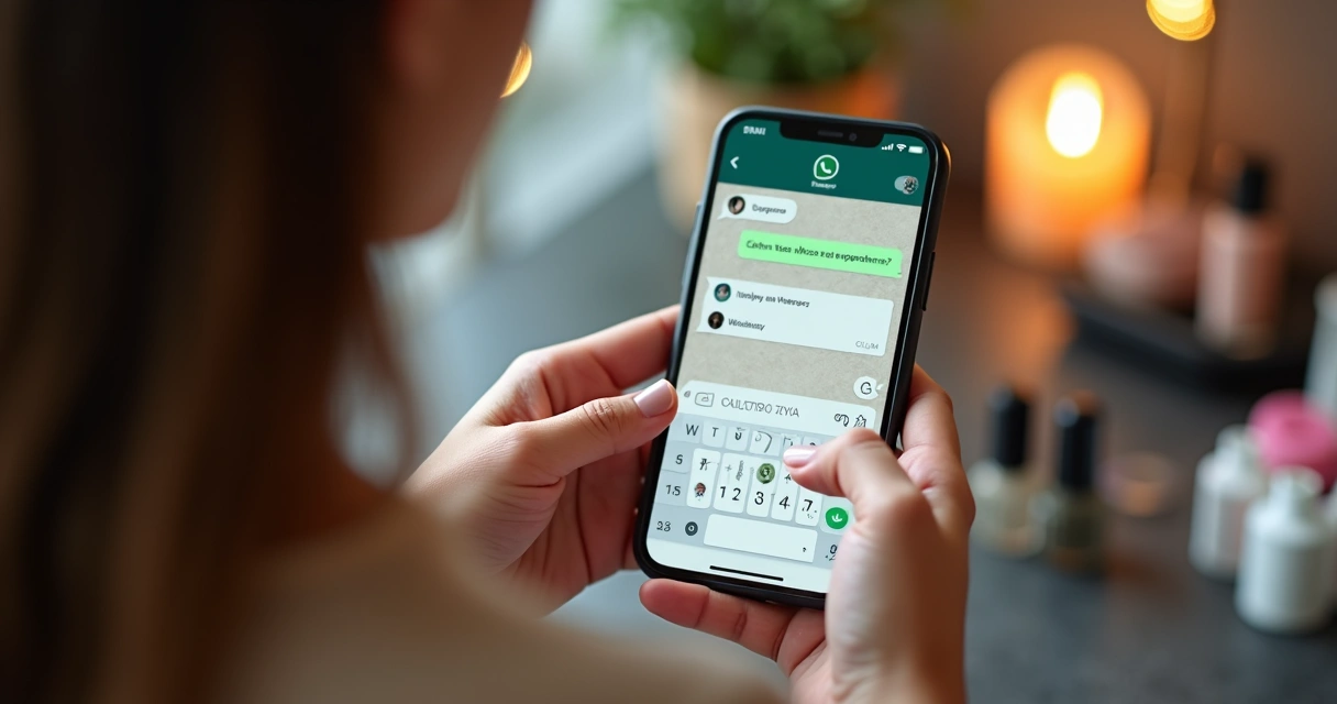 Cliente agendando horário em salão pelo WhatsApp 