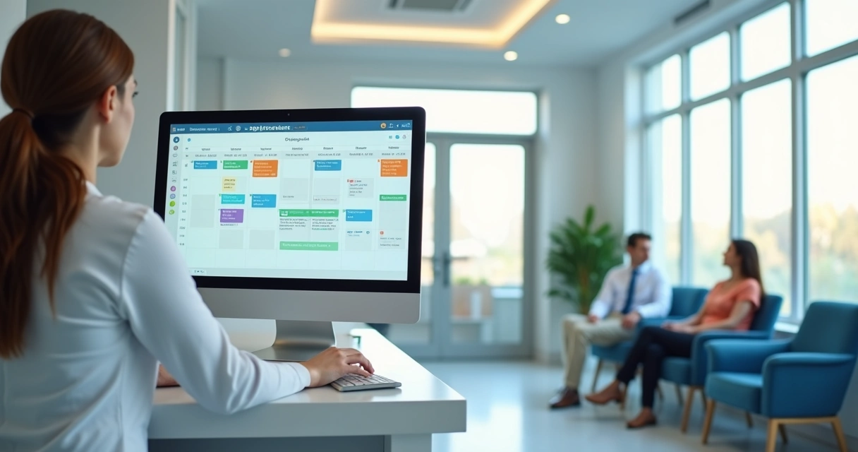 Tela de agenda digital em clínica odontológica 