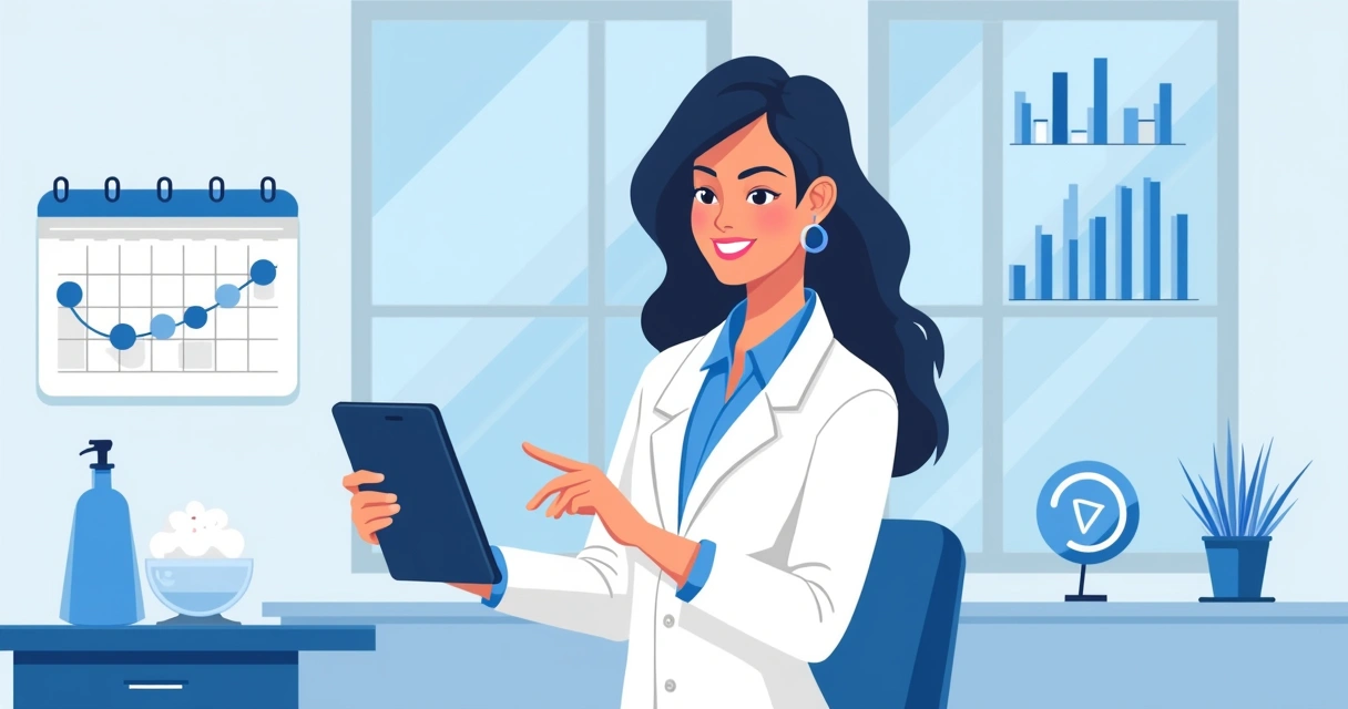 Agenda digital aberta em tablet em salão de beleza