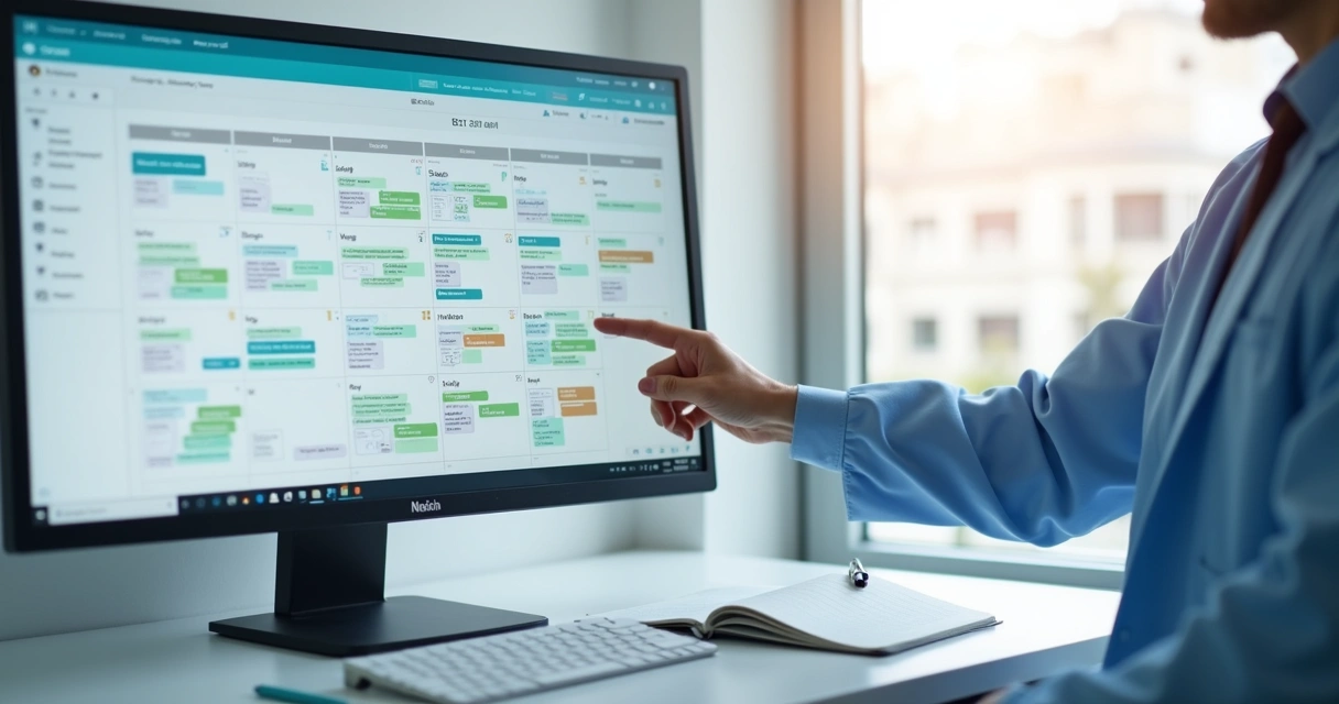 Agenda digital odontológica em computador 