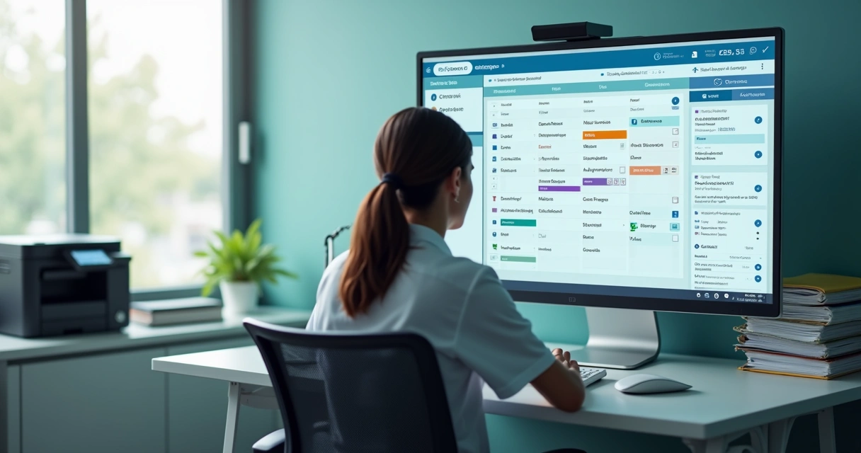 Painel de agenda digital em unidade de saúde municipal 