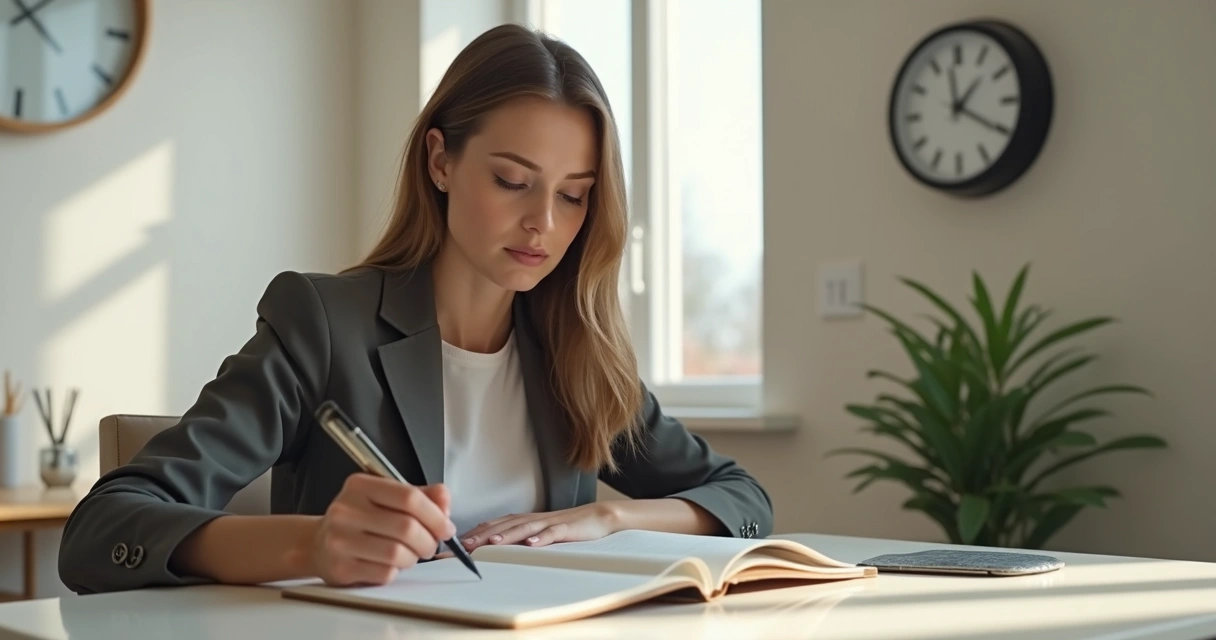 Agenda aberta com poucas tarefas escritas