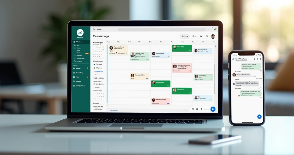 Agenda digital com compromissos e mensagens WhatsApp