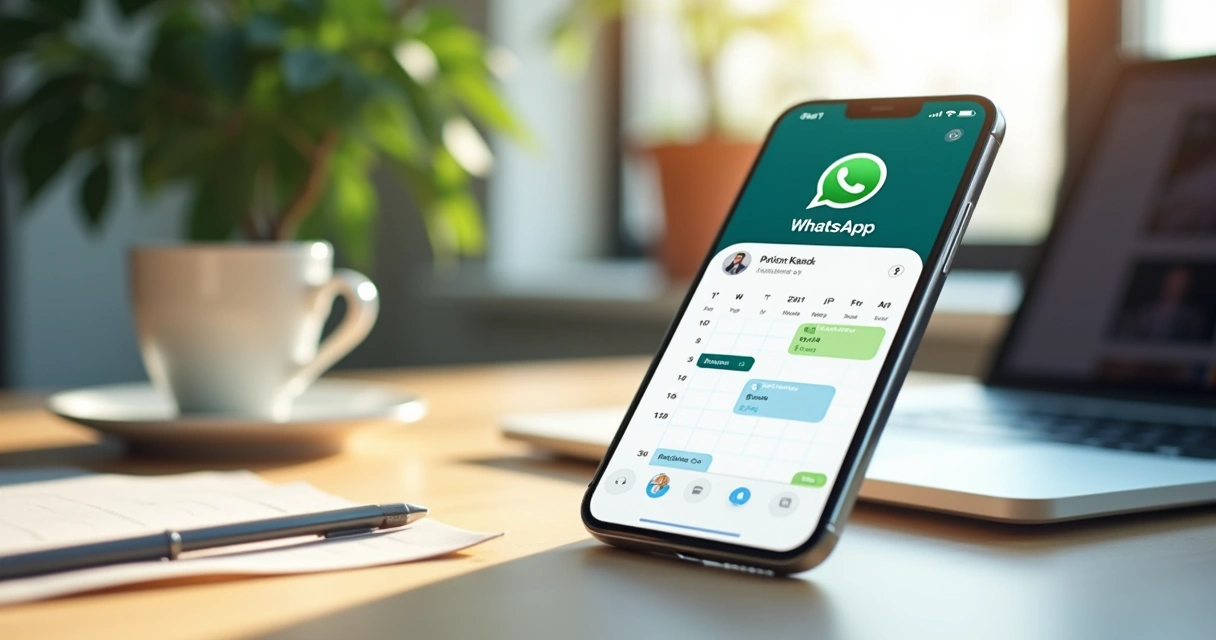 Celular mostra agenda integrada com WhatsApp para compromissos pessoais e de trabalho 
