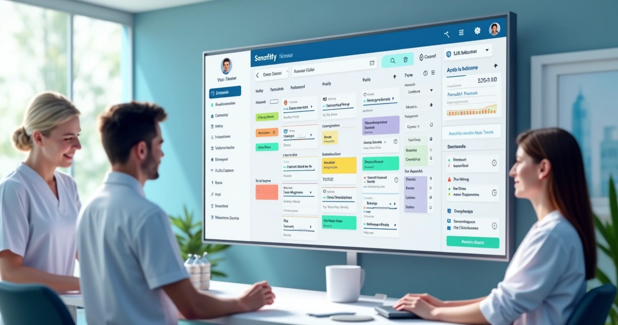 Agenda digital odontológica com horários marcados e avisos de confirmação.
