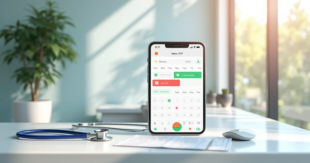 Calendário digital mostrando horários disponíveis em agenda de consultório