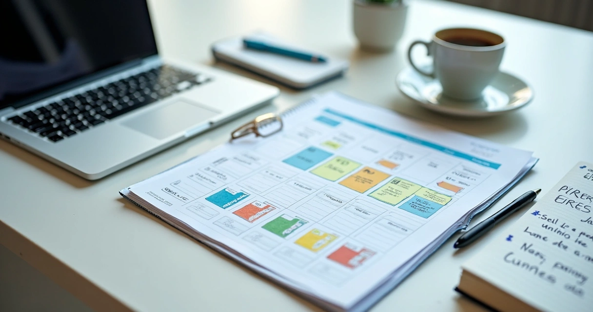 Agenda semanal com blocos de vendas e entregas separados