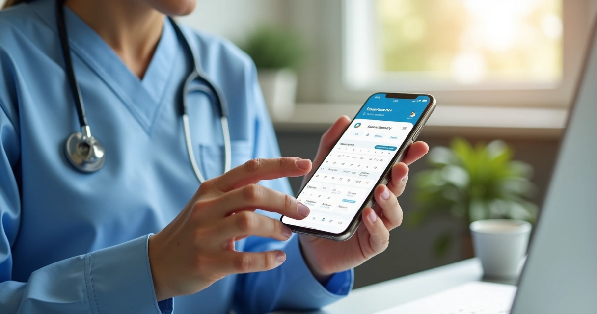 Paciente marcando consulta de clínica médica online via celular 